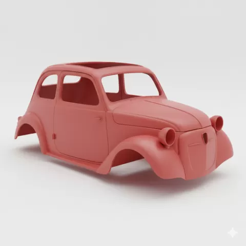 Fiat 500 Topolino car body, car shell, rc body, rc shell, truck body, pickup body, vehicle body, scale body, car model, printable car