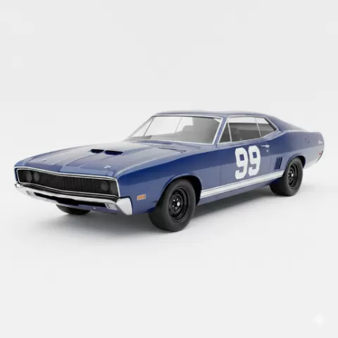 Ford Torino Talladega (1969) muscle car, car 3D, drift car, car STL, supercar, race car, JDM, SUV, vehicle, diorama, hypercar, sports car, vintage car, classic car, truck, garage, car model, pickup, automobile, car