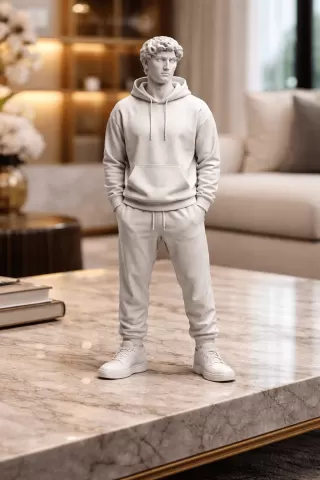 Modern Hoodie Male Statue STL – Streetwear Figure for 3D Printing