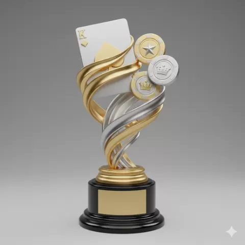 Card Game Trophy – Royal Hand 3D Model