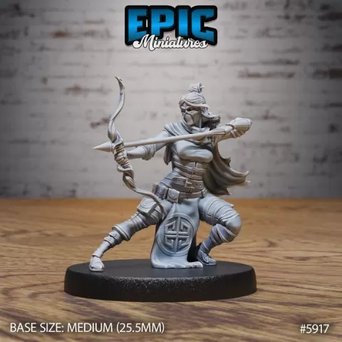 Masked Kunoichi Bow / Female Ninja / Evil Assassin / Silent Killer Warrior / Japanese Dynasty Fighter / Mercenary / Monk Sword Master / Eastern Encounter by Epic-Miniatures