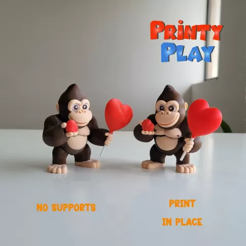 Cute flexi Gorilla - Printy Play 3D