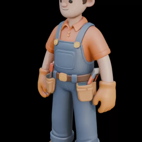 Construction Worker Cartoon Character