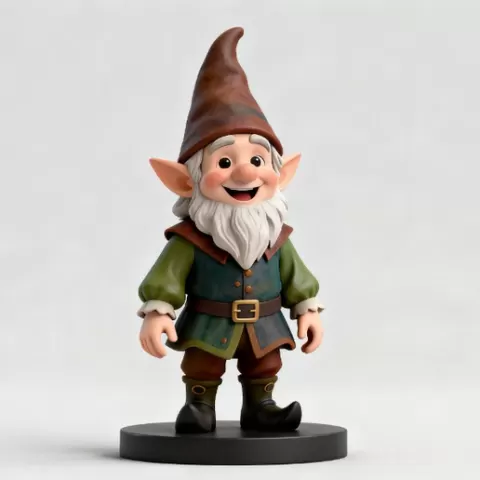 3618 Fairy Tale Gnome - Color Full-Body Figurine on Base, magic, dragon, serpent, wood, gnome, gorgon, warrior, wild, fox, monster, cat, fair, witch, werewolf, horror, beast, snake, troll, skeleton dance, STL