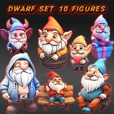 10 Zwerge im Set - 🅰🆂🆃🆁🅾3D🅰🆁🆃