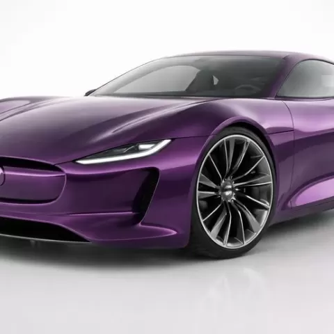Futuristic Purple Electric Supercar