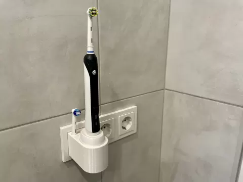 Minimalist Oral-B Braun Electric Toothbrush Wall Mount