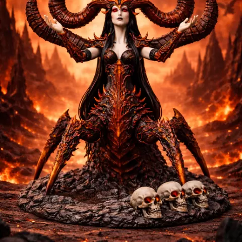 Shelly, Queen of the Abyss – Demon Boss Miniature STL for D&D / Tabletop (15cm) [FDM/Resin]]