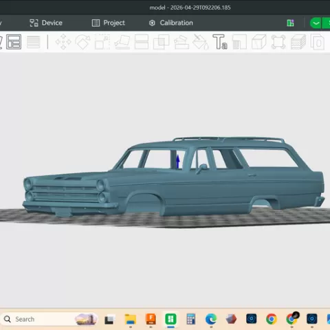 1967 FORD FAIRLANE 427 STATION WAGON, detailed model hollow shell body, resin, fdm, stl file