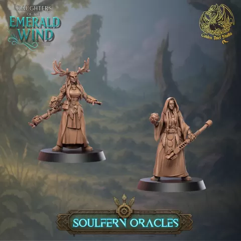 Soulfern Oracles – Fantasy Female Human Tribal Tech Healers/Druid Units | Printable STL (32mm) by Golden Thief Studio