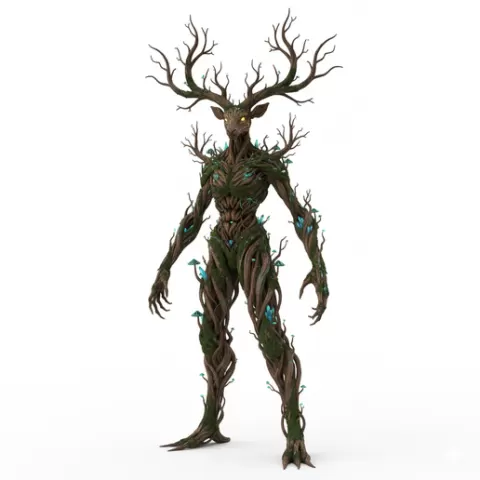 Forest spirit stl miniatures, hero character, monster miniature, paladin, witch, vampire lord, mythical creature, demon figure, orc warrior, statue figurine, resin print, 3d printable model, cleric priest, warlock, dragon model, fairy pixie, mage wiz