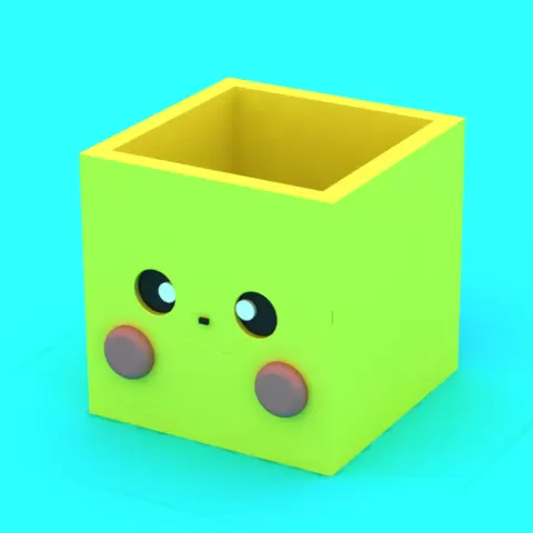 3D Cute PikachuInspired Square Container