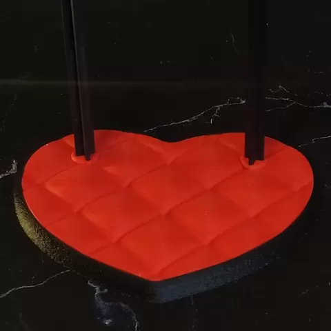 Double doll stand "Fashion / Ghoul" 1/6 (11-12") - Heart Capitoné base with 2 columns (STL + 3MF)