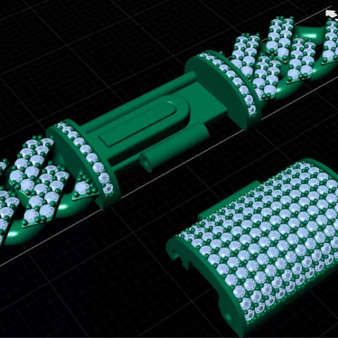 11mm Wide Link Chain - FULL LOCK BOX CUBAN - SOLID 3D print model