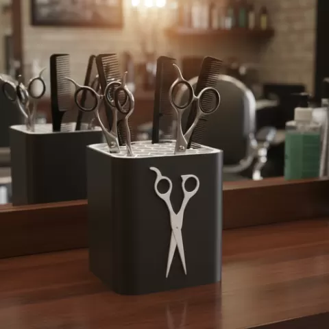 BARBER BOX FOR BARBER SHOP OR HAIRDRESSER, EASY TO PRINT AND SUITABLE SIZE FOR SCISSORS AND COMBS.