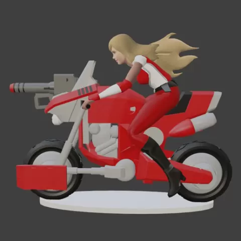 Rook Bartley Cyclone 9 poses Robotech Mospeada