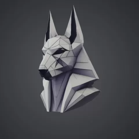 Anubis – Modern low poly Geometric Bust