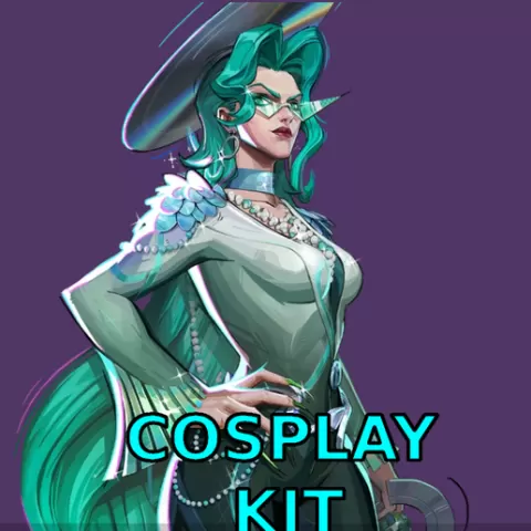 Cosplay Hela DIsco Of the head costume Marvel Rivals Full armor and weapon Gun Katana Cosplay Kit , kitbash ALl in one