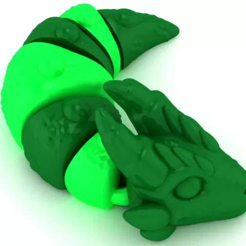 Segmented Dragon Creature – Stylized 3D Printable