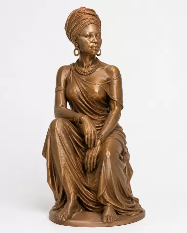 Statue of a sitting woman - Statue einer sitzenden Frau