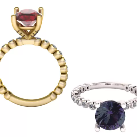 Solitaire Ring Set in Gold and Platinum