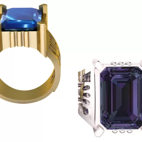 Cut Statement Ring with Brutalist Prongs