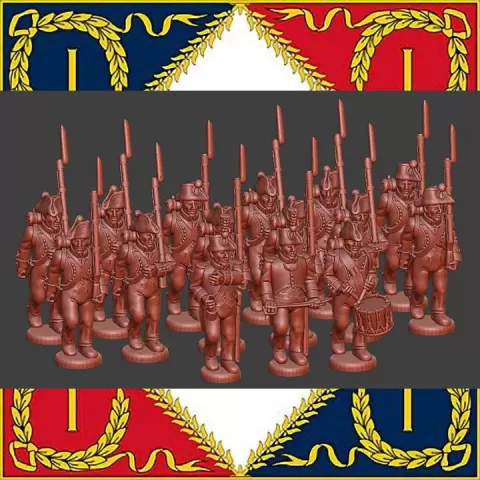 28mm Napoleonc French line btg 1800-1808 , campaign dress by MC Miniatures