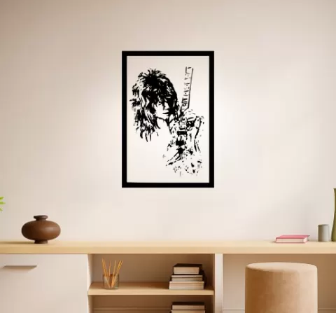 Eddie Van Halen Eddie Van Halen Eddie Van Halen With Peavey Amp Sv Wall Art Framed