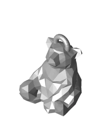 low poly bear keychain.stl