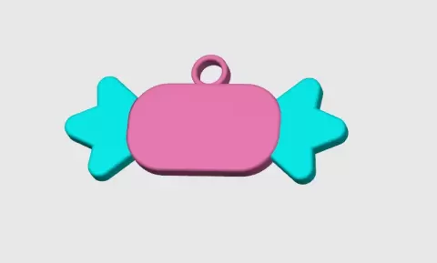Wrapped candy keychain - Print in place!