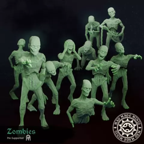 Zombie group | 10 zombies | Unique models