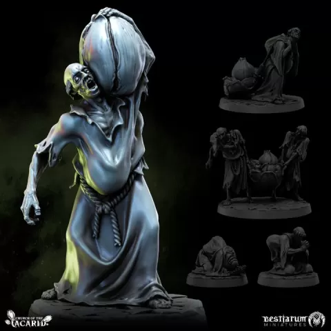 Infested Monks x5 | Church of the Acarid | Parasites by Bestiarum Miniatures