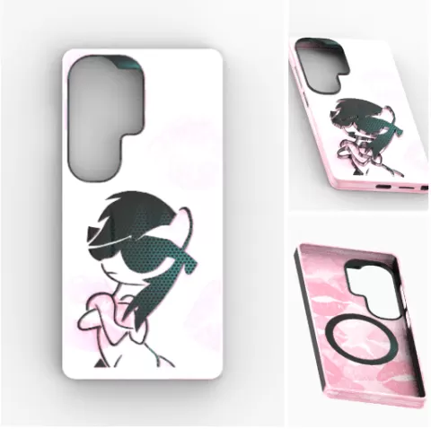 Cyber Pony MagSafe Case for Samsung Galaxy S26 Ultra – 3D Printable Lip Pattern Cover with Reinforced Camera Bezel, Lens Protection Frame & Magnetic Ring Compatibility