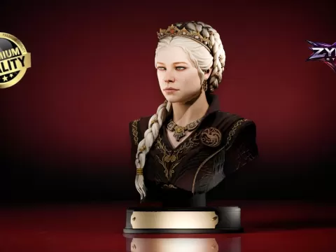Rhaenyra Targaryen Bust STL House of the Dragon Sculpture - Zyrax Studio