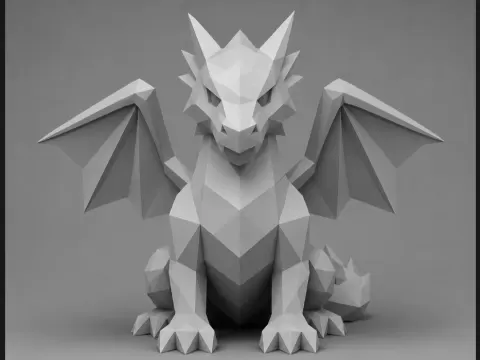Low poly dragon figure - neagww