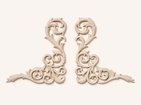 Baroque decorative relief style carvings