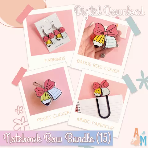 Notebook Bow Pencil Bundle