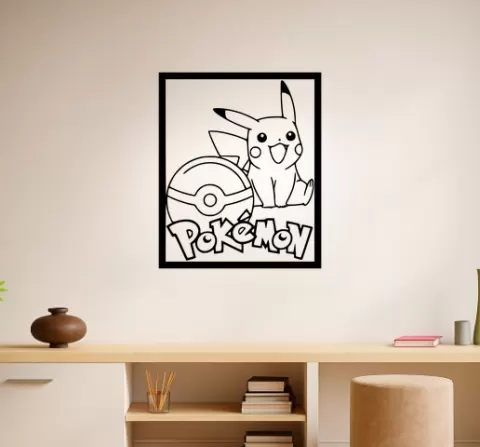 Pikachu Pikachu With Thunderbolt Wall Art Framed