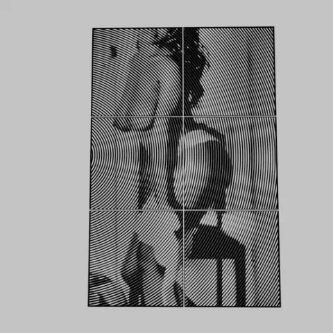ARTE DE PARED - una mujer negra con falda y tacones amarillos