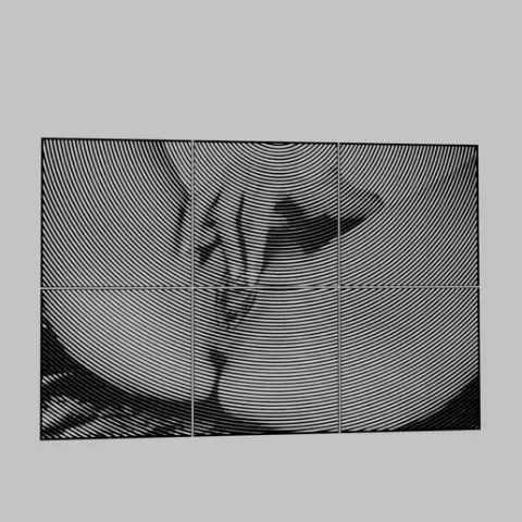 ARTE DE PARED - una mujer con unas tetas grandes está jugando con su coño