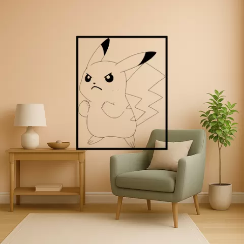 Pikachu Pikachu Angry Wall Art Framed