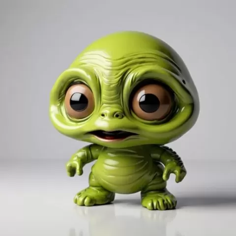 Cute Small Green Toy Monster Figure – Adorable 3D Printable Creature, Stylized Cartoon STL for Resin & FDM