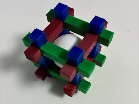 Caged Ball Puzzle - Multicolored 13 pc puzzle