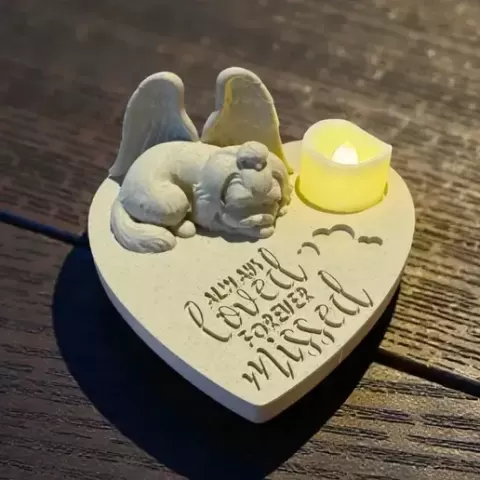 Angel Shih Tzu or Lhasa Apso Memorial Statue - Always Loved Forever Missed (incl. commercial license)