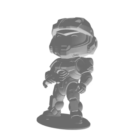 Chibi Master Chief with base plate