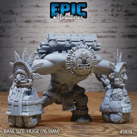 Platform Golem / Aztec Tribe Giant / Native Tall Monster / Jungle Creature / Temple Beast / Nature Empire Army Encounter by Epic-Miniatures