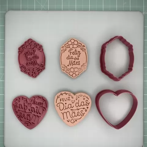 STL Happy Mother's Day Stamps and Cutters - Biscuits, Cookies and Fondant