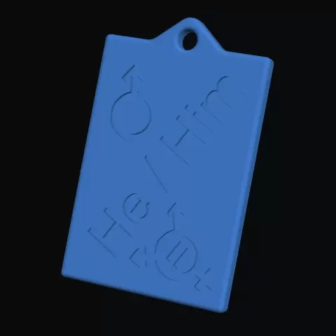 He/Him Transgender Ally Keyring - RL3DP
