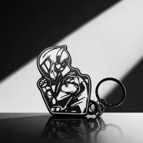 black & white keychain
