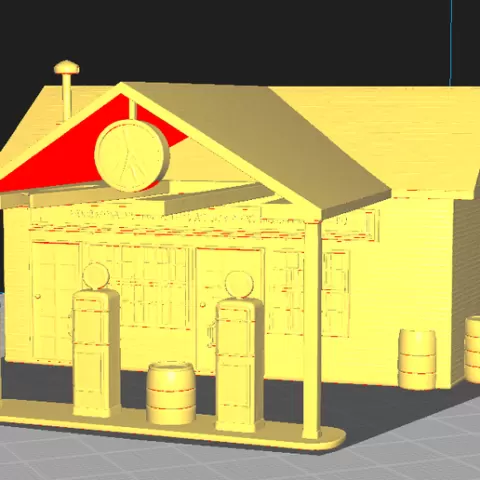 ⛽ Gas Station 3 - 3D Decorative Model
